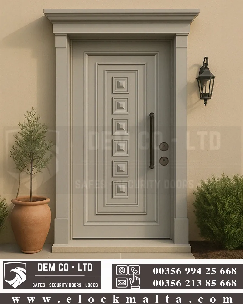 Apartment security door, wood finish, wood finish, Alison mink
