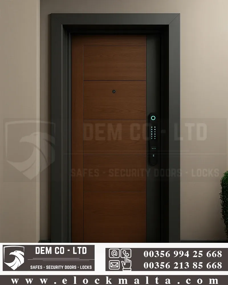 Apartment security door, wood finish, wood finish, Martinez
