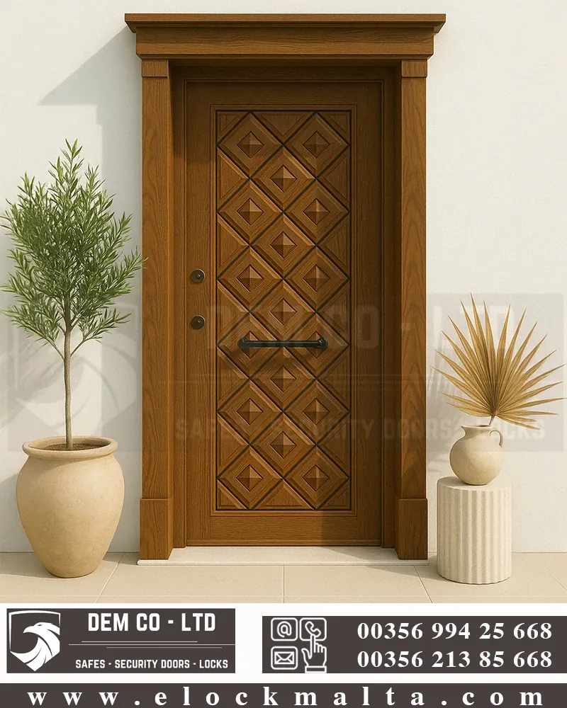 Apartment security door, wood finish, wood finish, Master