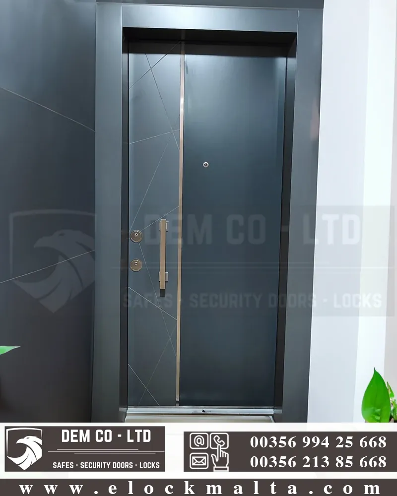 Apartment security door, wood finish, wood finish, Moern