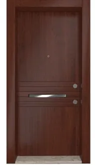 Apartment security door, wood finish, wood finish, PRODUCT CODE:001