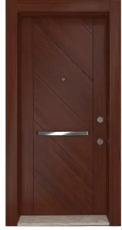 Apartment security door, wood finish, wood finish, PRODUCT CODE:003