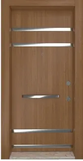 Apartment security door, wood finish, wood finish, PRODUCT CODE:004