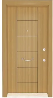 Apartment security door, wood finish, wood finish, PRODUCT CODE:006