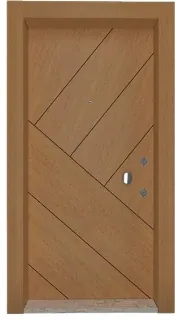 Apartment security door, wood finish, wood finish, PRODUCT CODE:016
