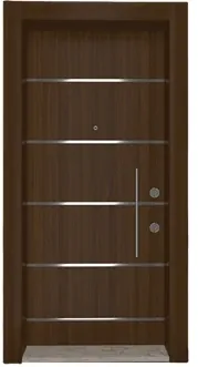 Apartment security door, wood finish, wood finish, PRODUCT CODE:017