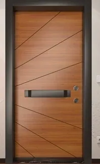 Apartment security door, wood finish, wood finish, PRODUCT CODE:019