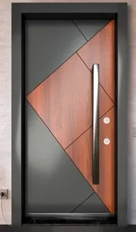 Apartment security door, wood finish, wood finish, PRODUCT CODE:022