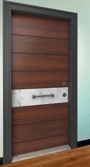 Apartment security door, wood finish, wood finish, PRODUCT CODE:025