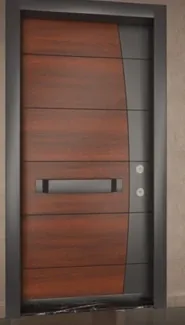 Apartment security door, wood finish, wood finish, PRODUCT CODE:027