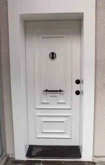 Apartment security door, wood finish, wood finish, PRODUCT CODE:032