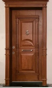 Apartment security door, wood finish, wood finish, PRODUCT CODE:046