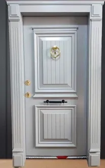 Apartment security door, wood finish, wood finish, PRODUCT CODE:055