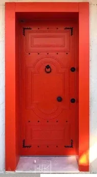 Apartment security door, wood finish, wood finish, PRODUCT CODE:063