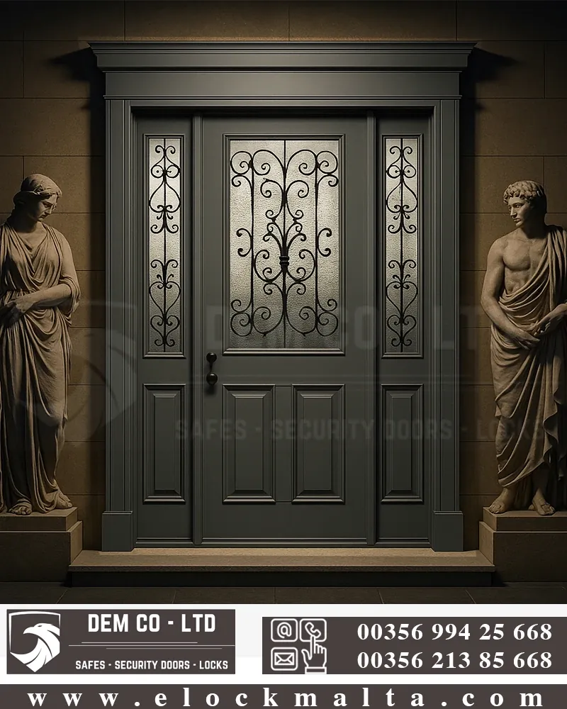 Villa entrance door, Flomenna
