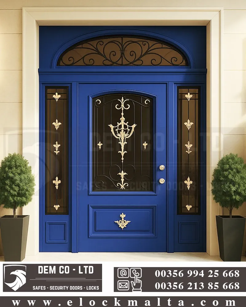 Villa entrance door, Pedri Blue