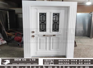 white glazed steel door1