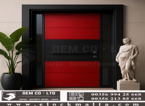 Lamine-red-black-steel-door